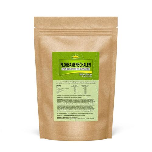 Flohsamenschalen, Premiumqualität, fein gemahlen, naturrein, ohne Zusätze, 1 kg