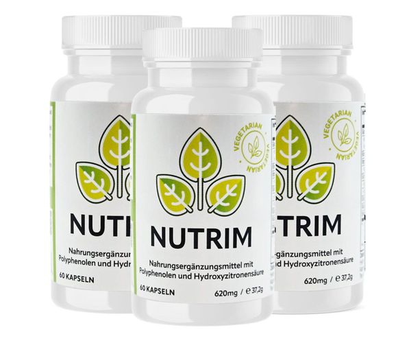 NUTRIM - 3x 60 kapseln mit knotentang, Ingwer, Grünem Tee, Grünem Kaffe und Kardamom